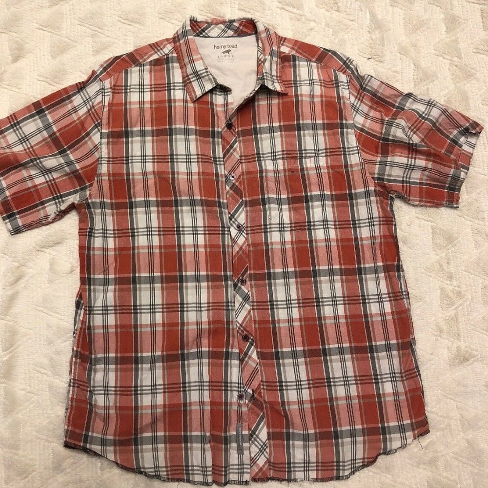 Horny Toad Men's Short Sleeve Button Down Shirt Lg